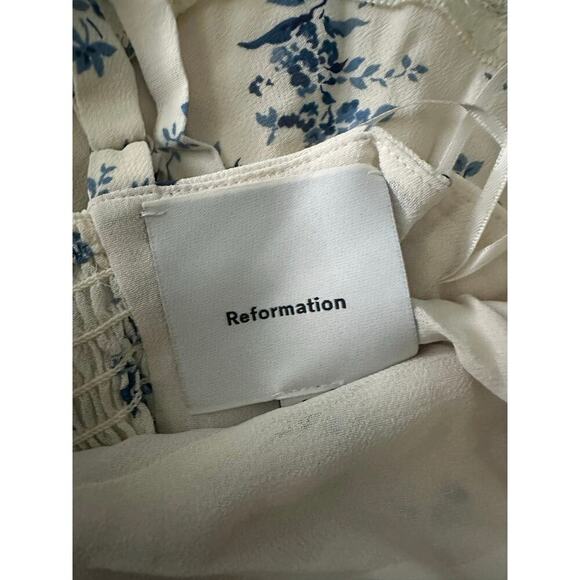 Reformation Dina Dress Orlaya Blue White Floral Size US 8 - Picture 10 of 11